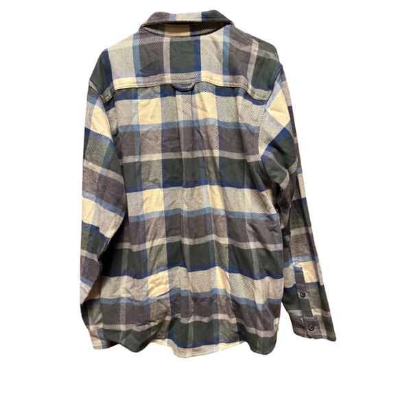 Orvis Heavy Flannel Shirt Men’s XL Green/Blue Plaid Shacket Long Sleeve ButtonUp - Picture 6 of 6